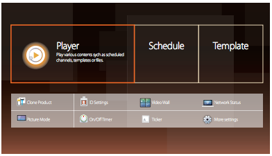 Content Home menu