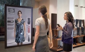 Digital signage on mirrors