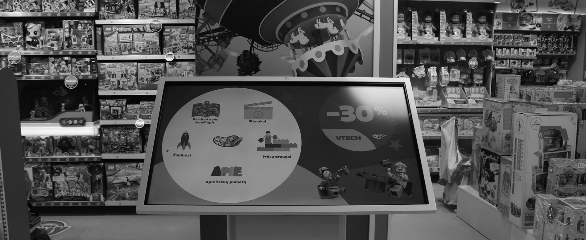 Įspūdingas interaktyvus stalas vaikams "Žaislų Planeta" parduotuvėje