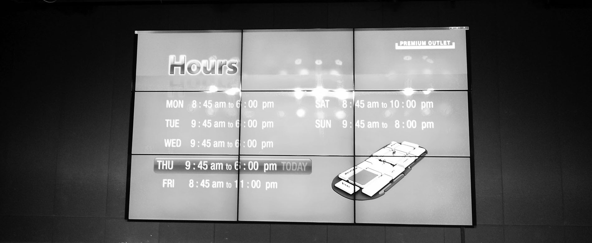 9 ekranų video siena Druskininkų poilsio centre „AQUA“